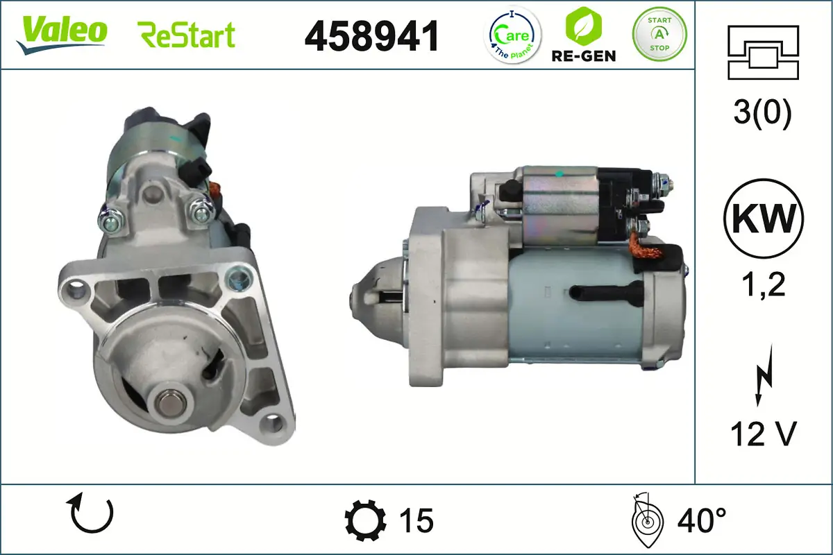 Starter 12 V 1,2 kW VALEO 458941