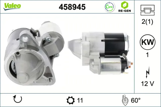 Starter 12 V 1 kW VALEO 458945 Bild Starter 12 V 1 kW VALEO 458945