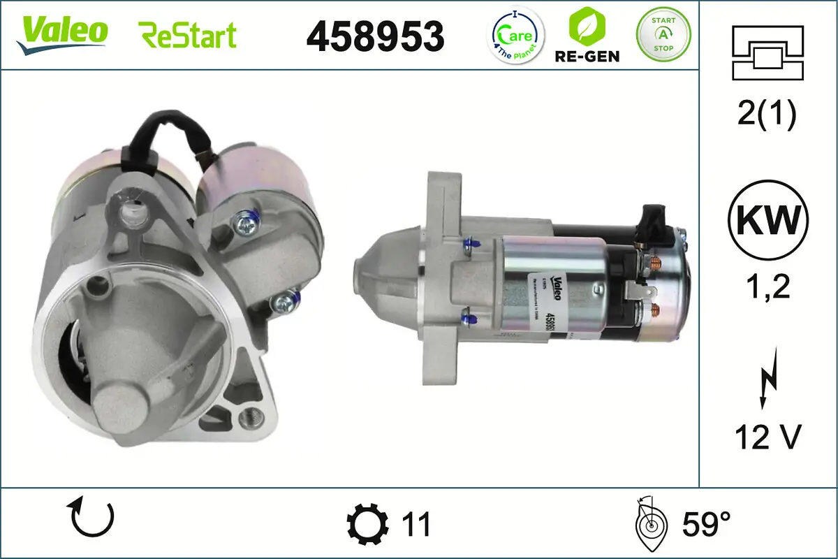 Starter 12 V 1,2 kW VALEO 458953