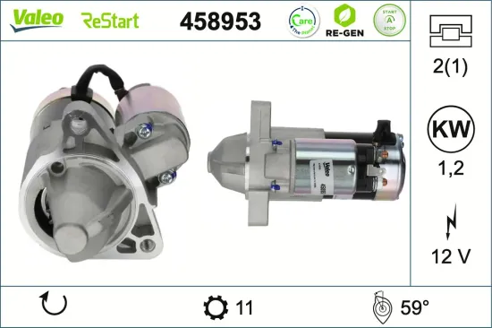 Starter 12 V 1,2 kW VALEO 458953 Bild Starter 12 V 1,2 kW VALEO 458953