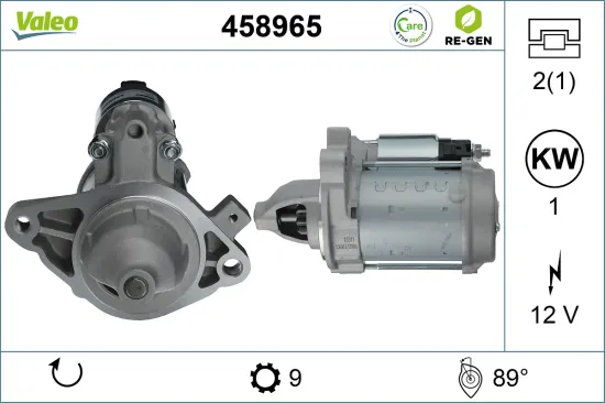 Starter 12 V 1 kW VALEO 458965 Bild Starter 12 V 1 kW VALEO 458965