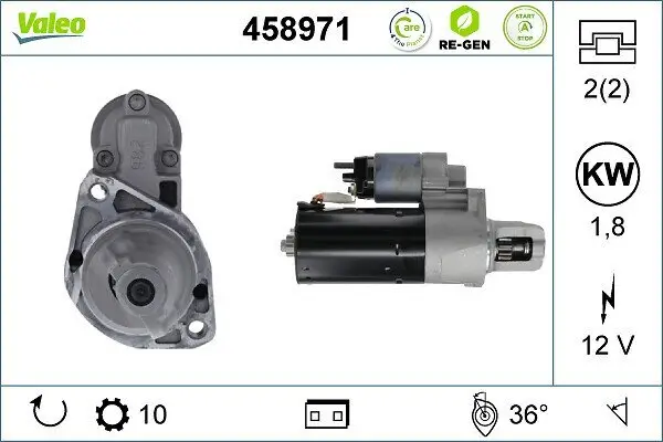 Starter 12 V 1,8 kW VALEO 458971