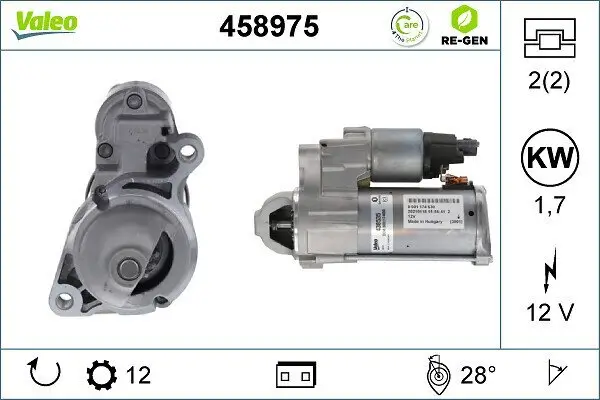 Starter 12 V 1,7 kW VALEO 458975