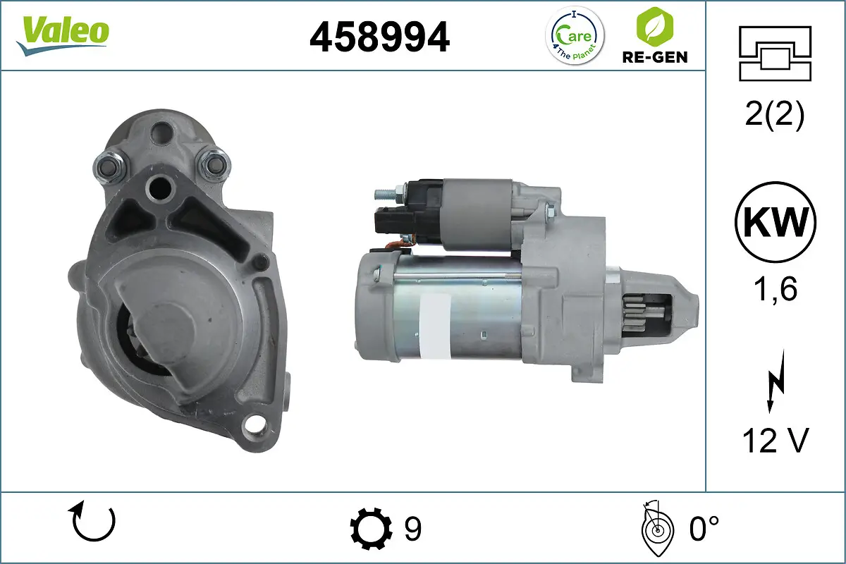 Starter 12 V 1,6 kW VALEO 458994