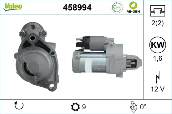 Starter 12 V 1,6 kW VALEO 458994 Bild Starter 12 V 1,6 kW VALEO 458994