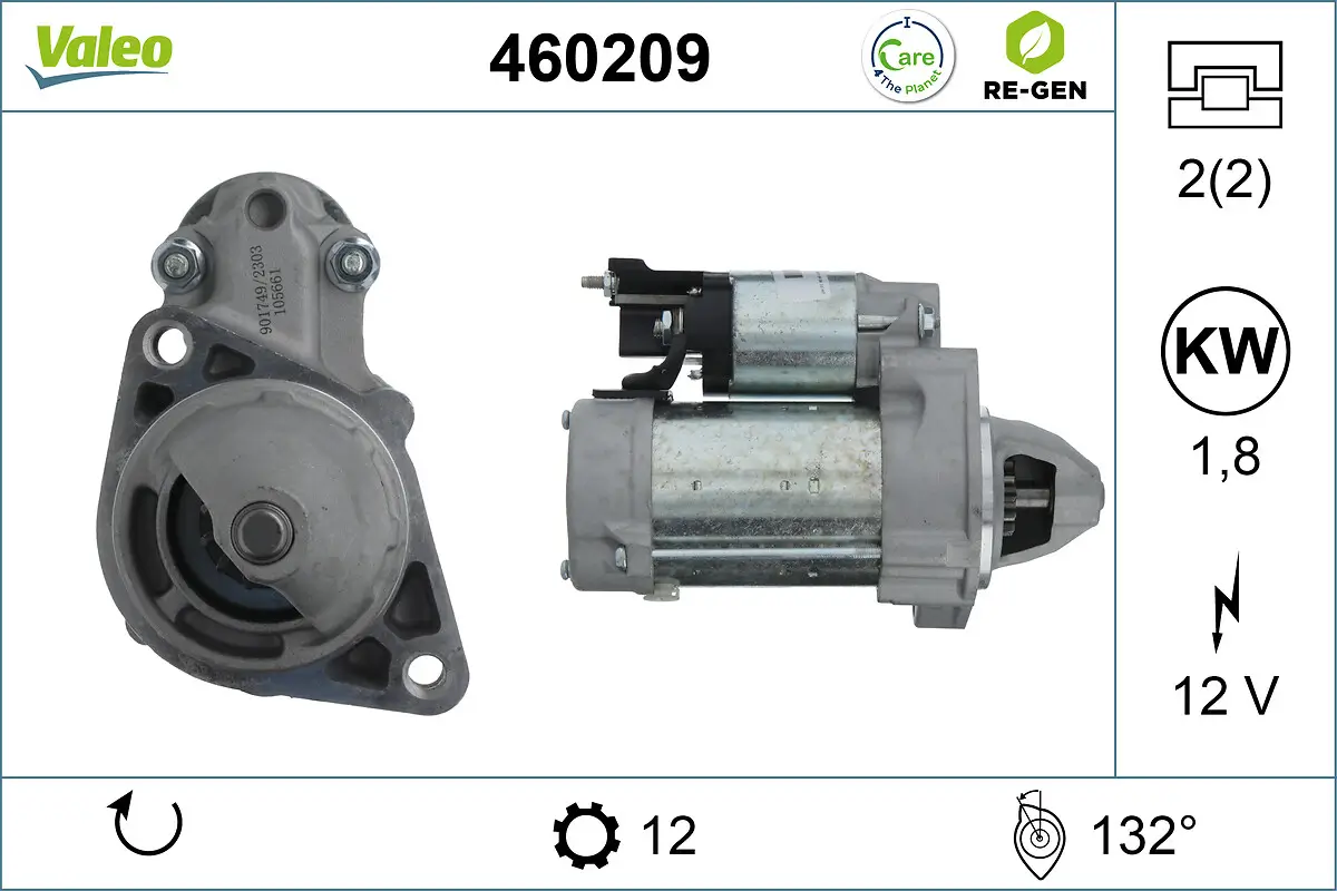 Starter 12 V 1,8 kW VALEO 460209