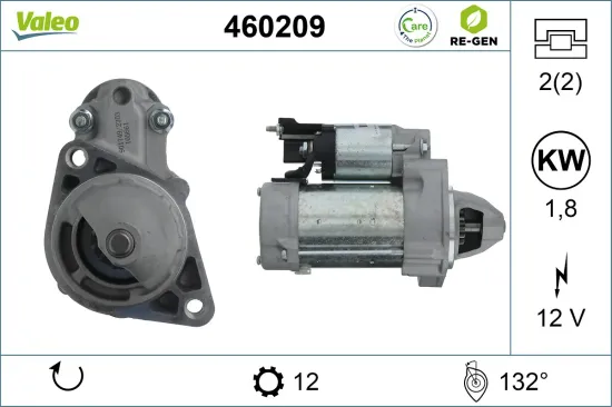 Starter 12 V 1,8 kW VALEO 460209 Bild Starter 12 V 1,8 kW VALEO 460209