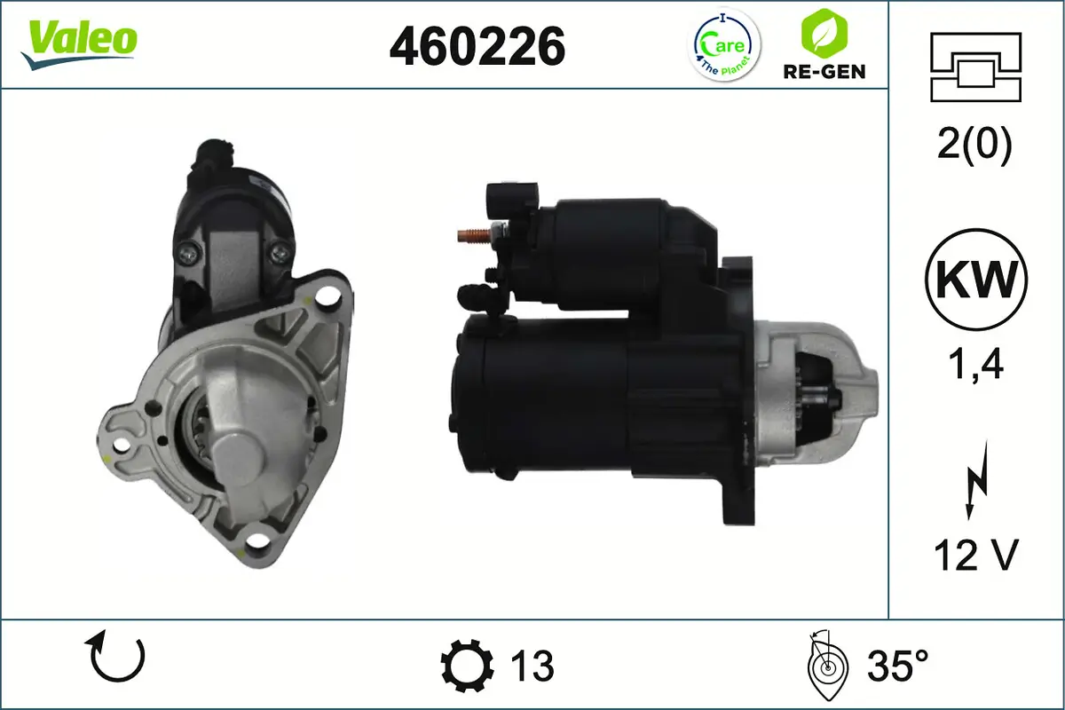 Starter 12 V 1,4 kW VALEO 460226