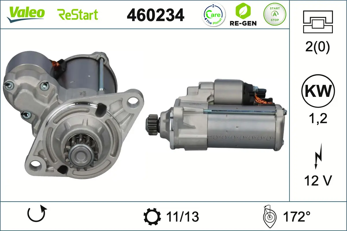 Starter 12 V 1,2 kW VALEO 460234
