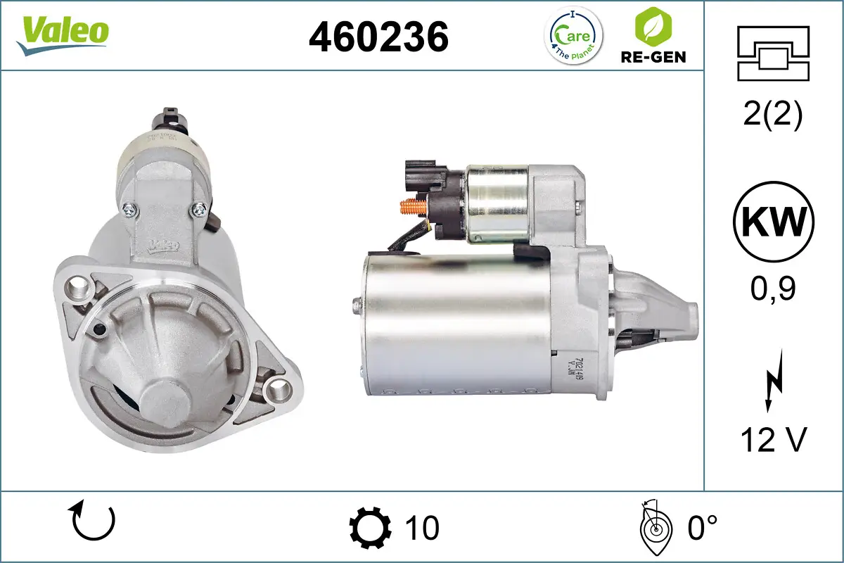 Starter 12 V 0,9 kW VALEO 460236