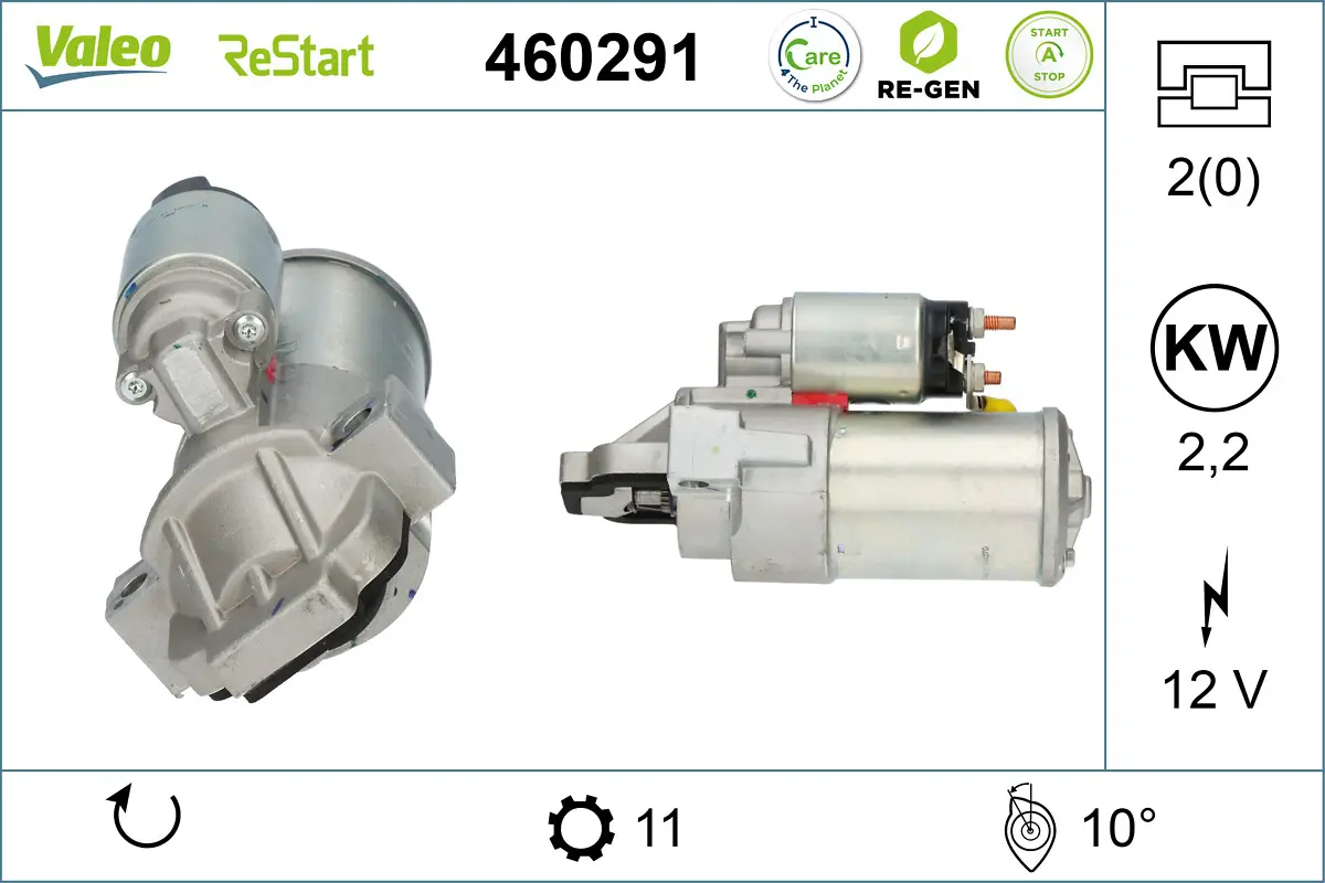 Starter 12 V 2,2 kW VALEO 460291