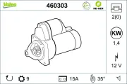 Starter 12 V 1,4 kW VALEO 460303