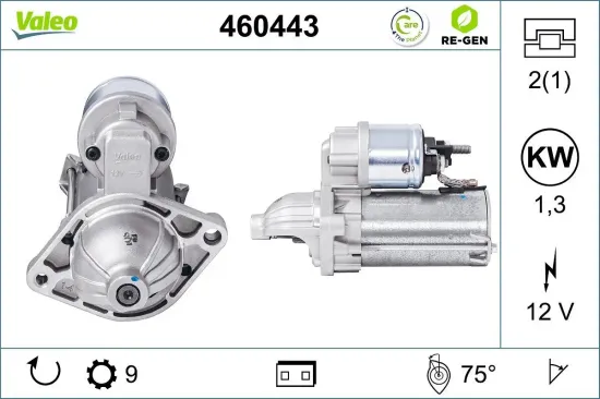 Starter 12 V 1,3 kW VALEO 460443 Bild Starter 12 V 1,3 kW VALEO 460443