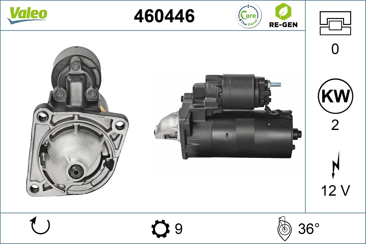 Starter 12 V 2 kW VALEO 460446