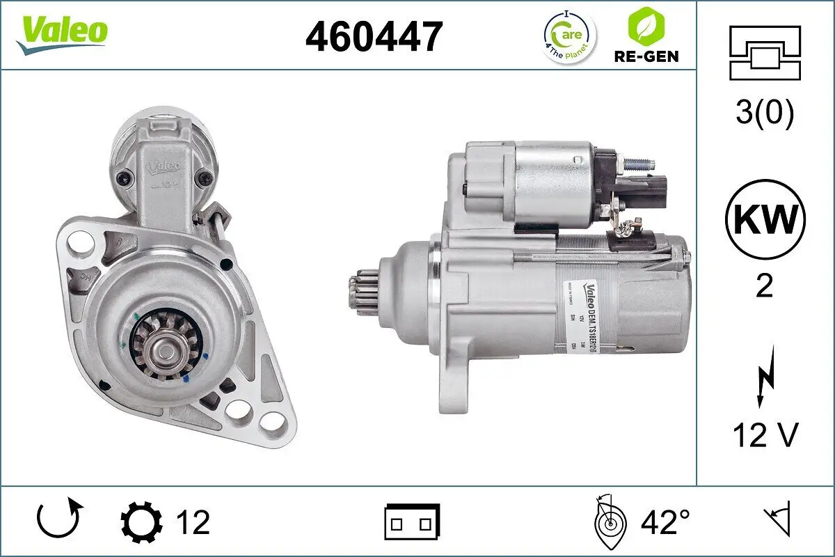 Starter 12 V 2 kW VALEO 460447