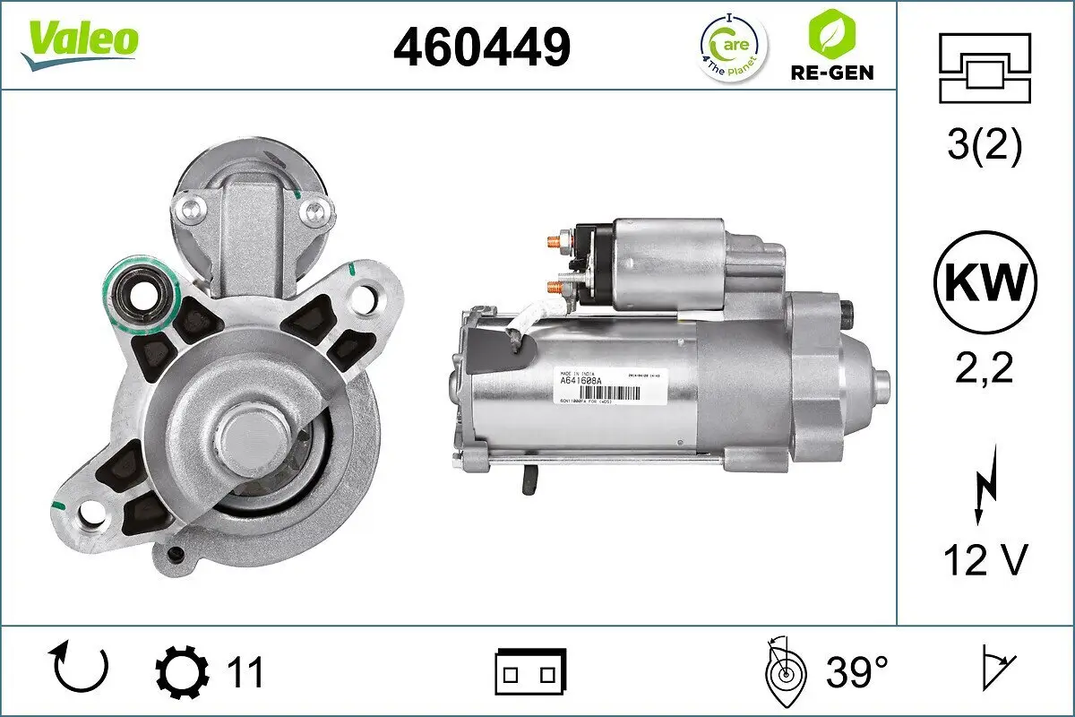Starter 12 V 2,2 kW VALEO 460449