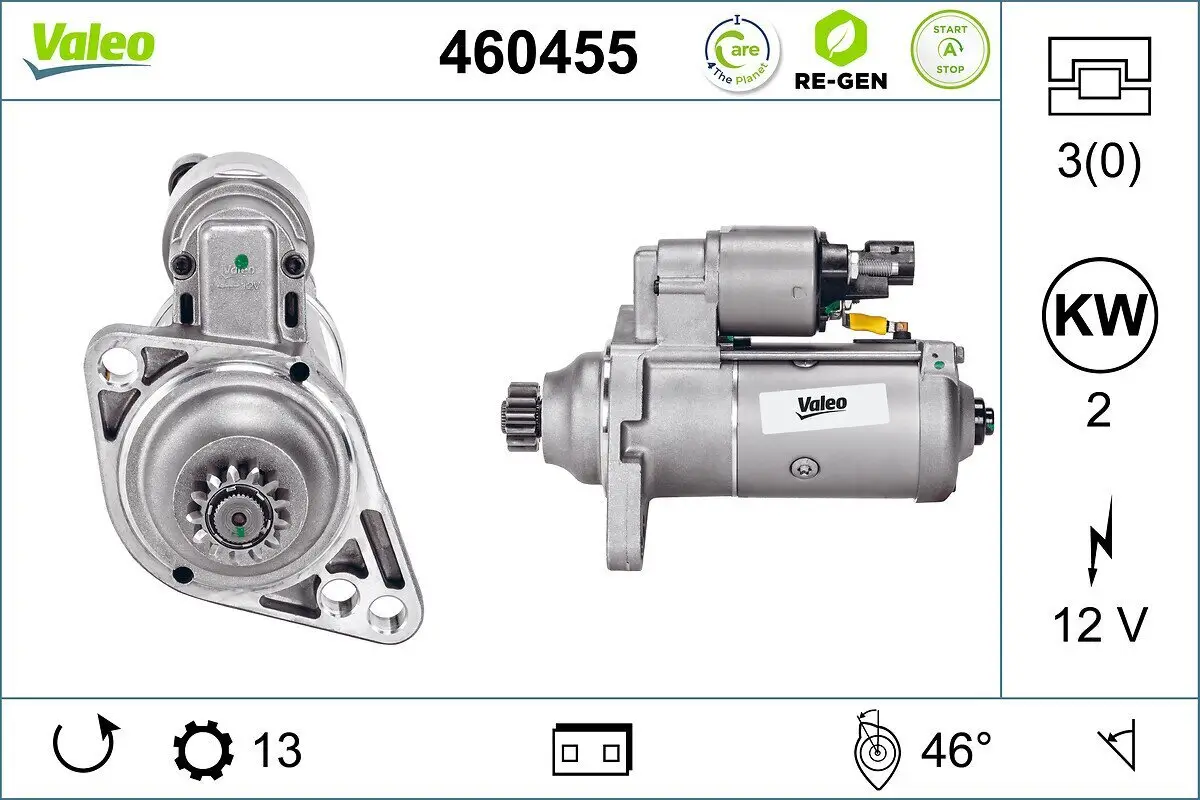 Starter 12 V 2 kW VALEO 460455