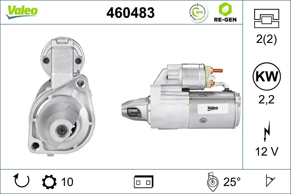Starter 12 V 2,2 kW VALEO 460483