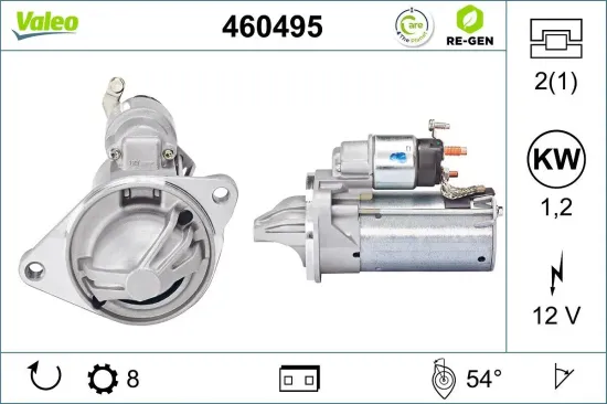 Starter 12 V 1,2 kW VALEO 460495 Bild Starter 12 V 1,2 kW VALEO 460495