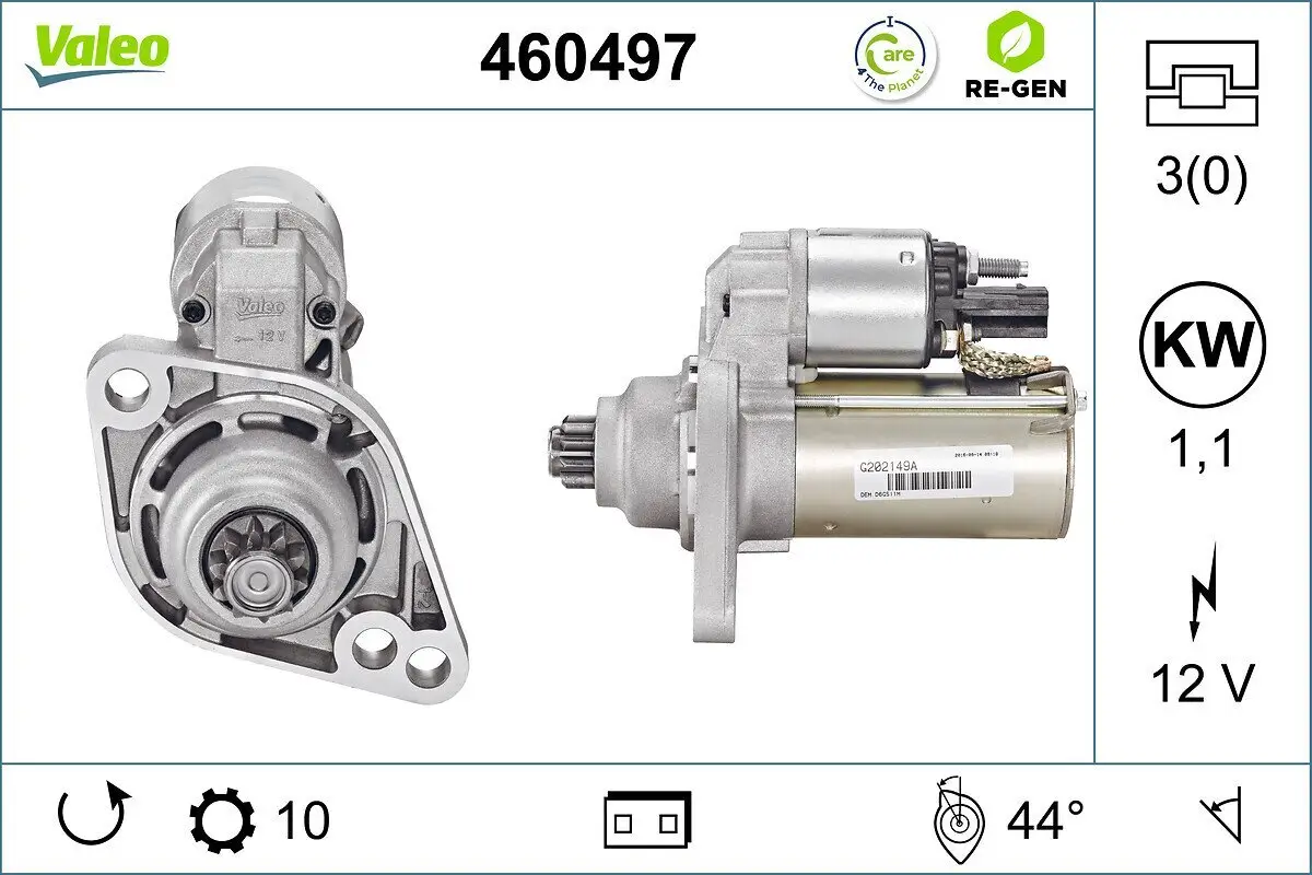 Starter 12 V 1,1 kW VALEO 460497
