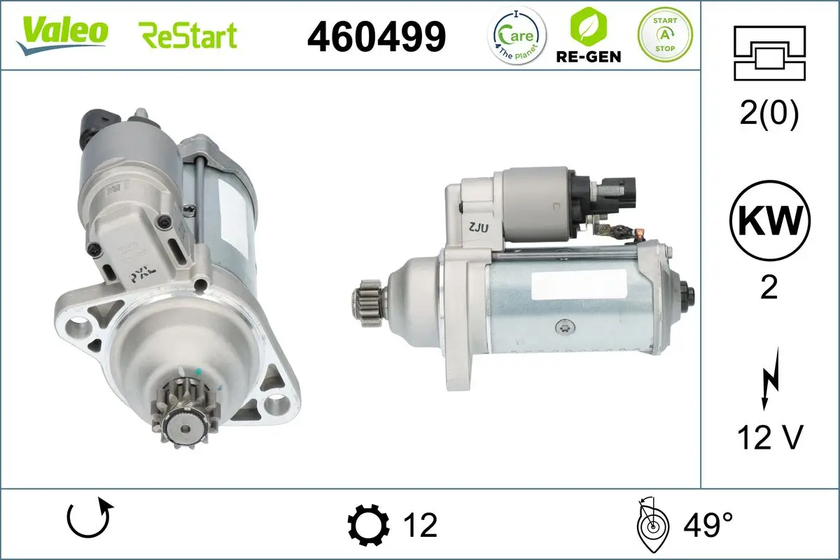 Starter 12 V 2 kW VALEO 460499