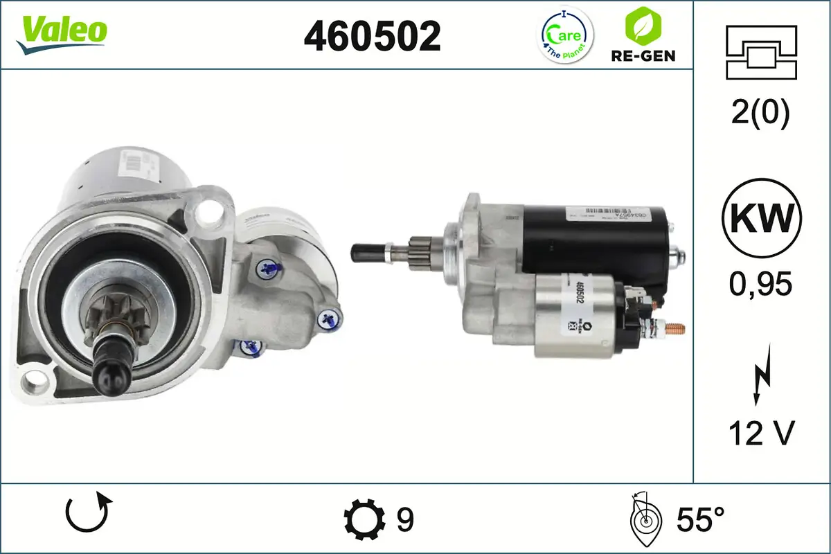 Starter 12 V 0,95 kW VALEO 460502