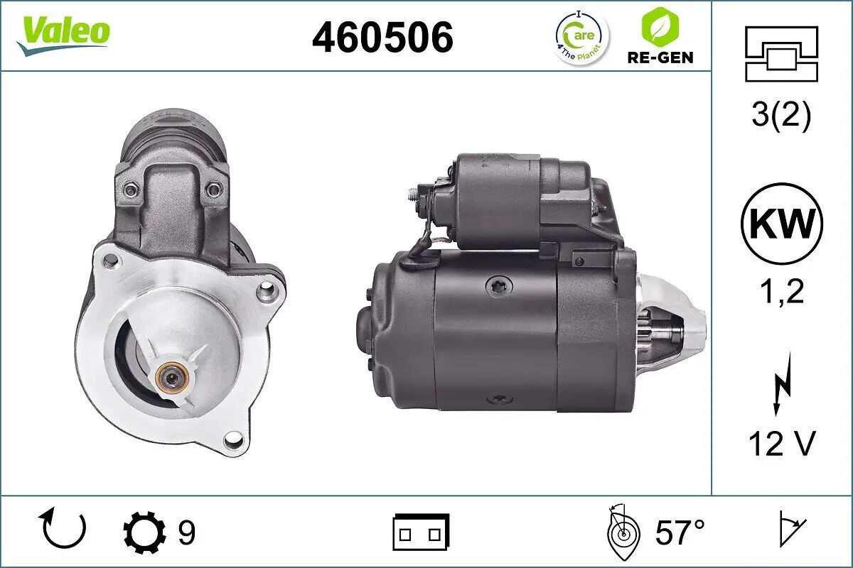 Starter 12 V 1,2 kW VALEO 460506