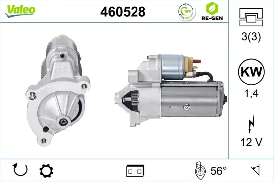 Starter 12 V 1,4 kW VALEO 460528 Bild Starter 12 V 1,4 kW VALEO 460528