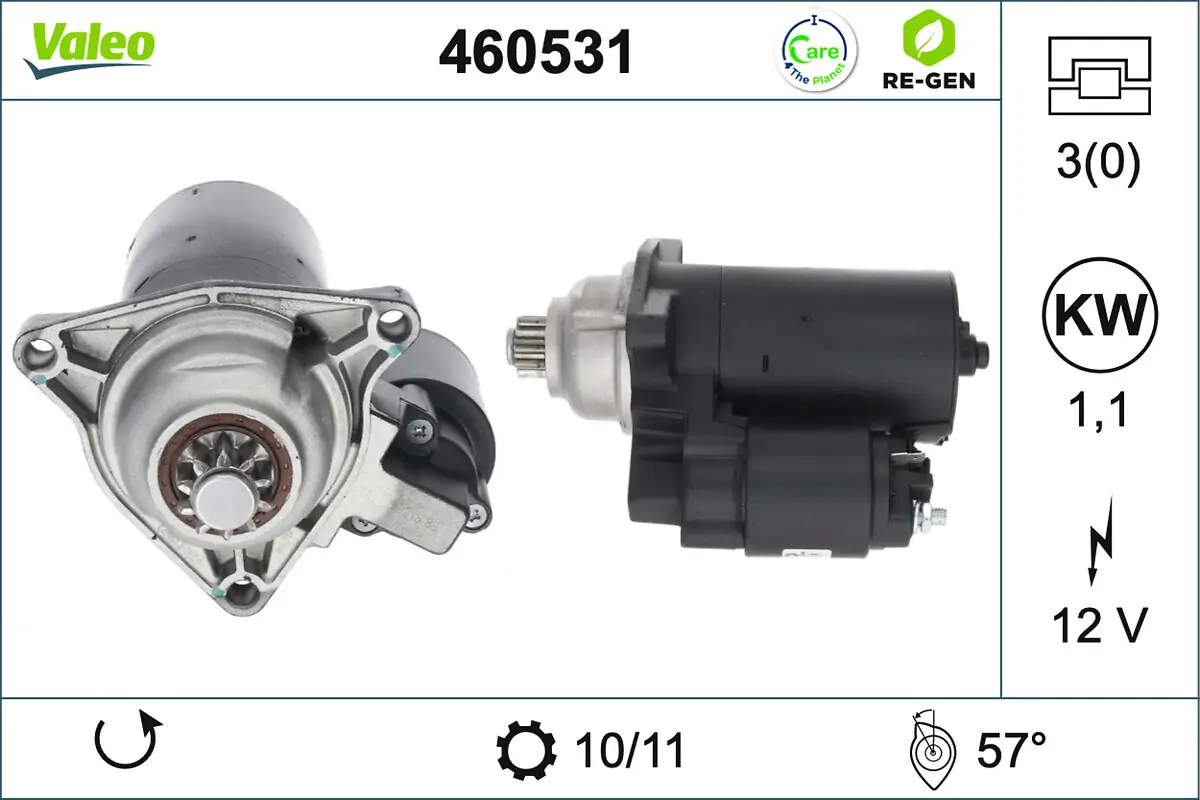 Starter 12 V 1,1 kW VALEO 460531