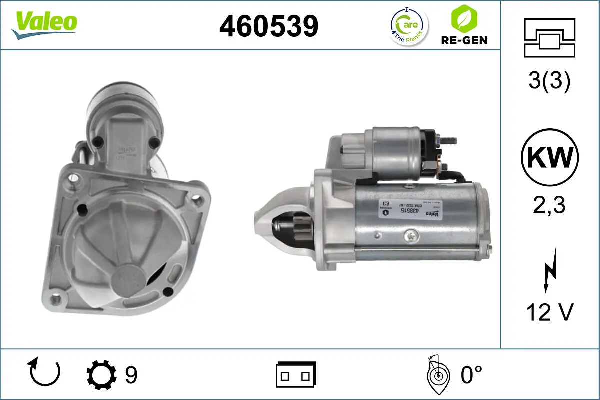 Starter 12 V 2,3 kW VALEO 460539