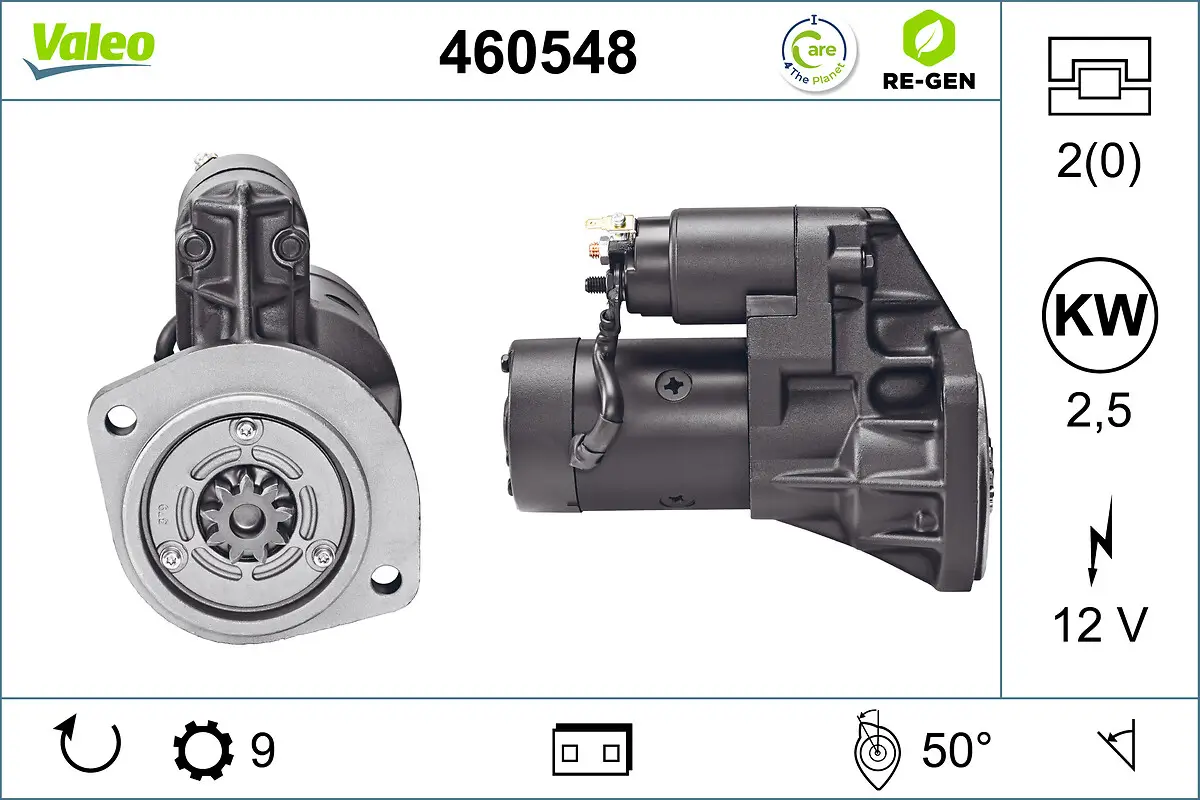 Starter 12 V 2,5 kW VALEO 460548