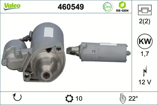 Starter 12 V 1,7 kW VALEO 460549 Bild Starter 12 V 1,7 kW VALEO 460549