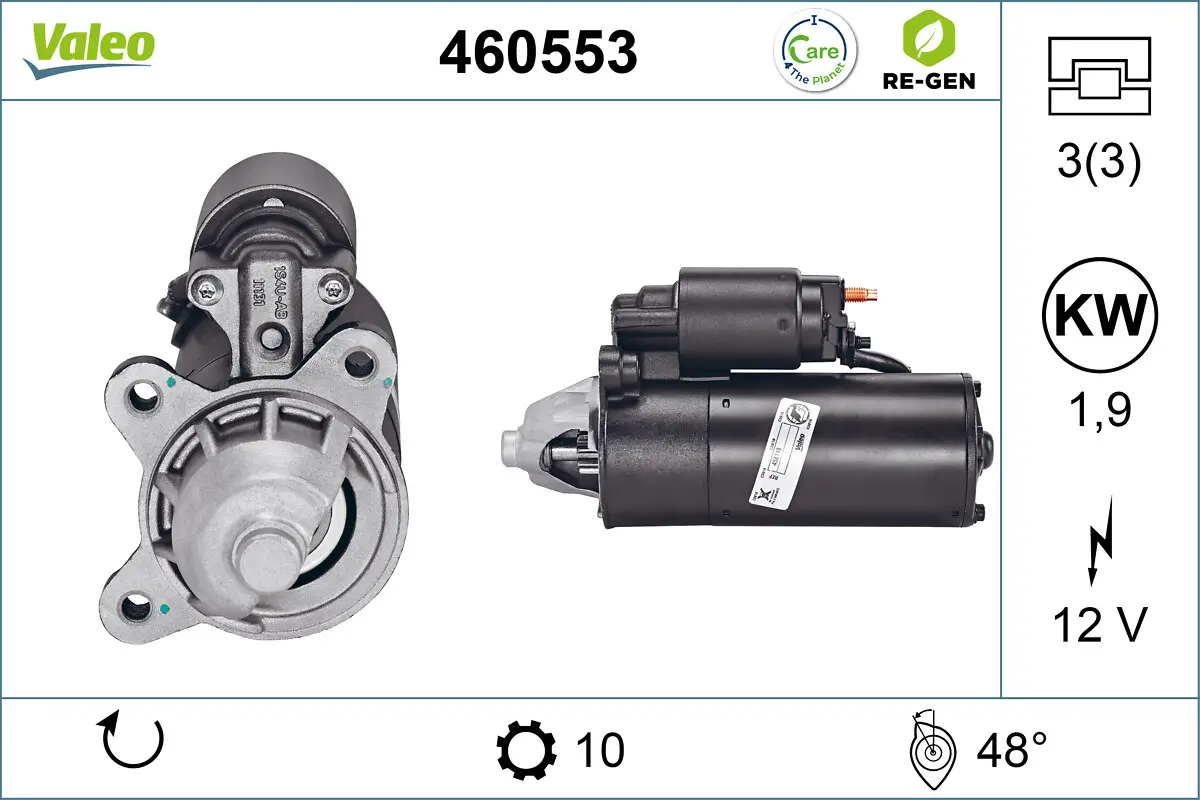 Starter 12 V 1,9 kW VALEO 460553