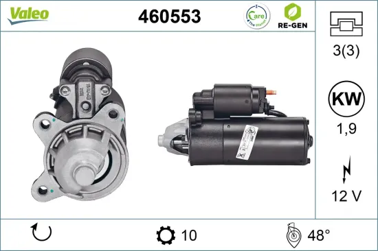 Starter 12 V 1,9 kW VALEO 460553 Bild Starter 12 V 1,9 kW VALEO 460553