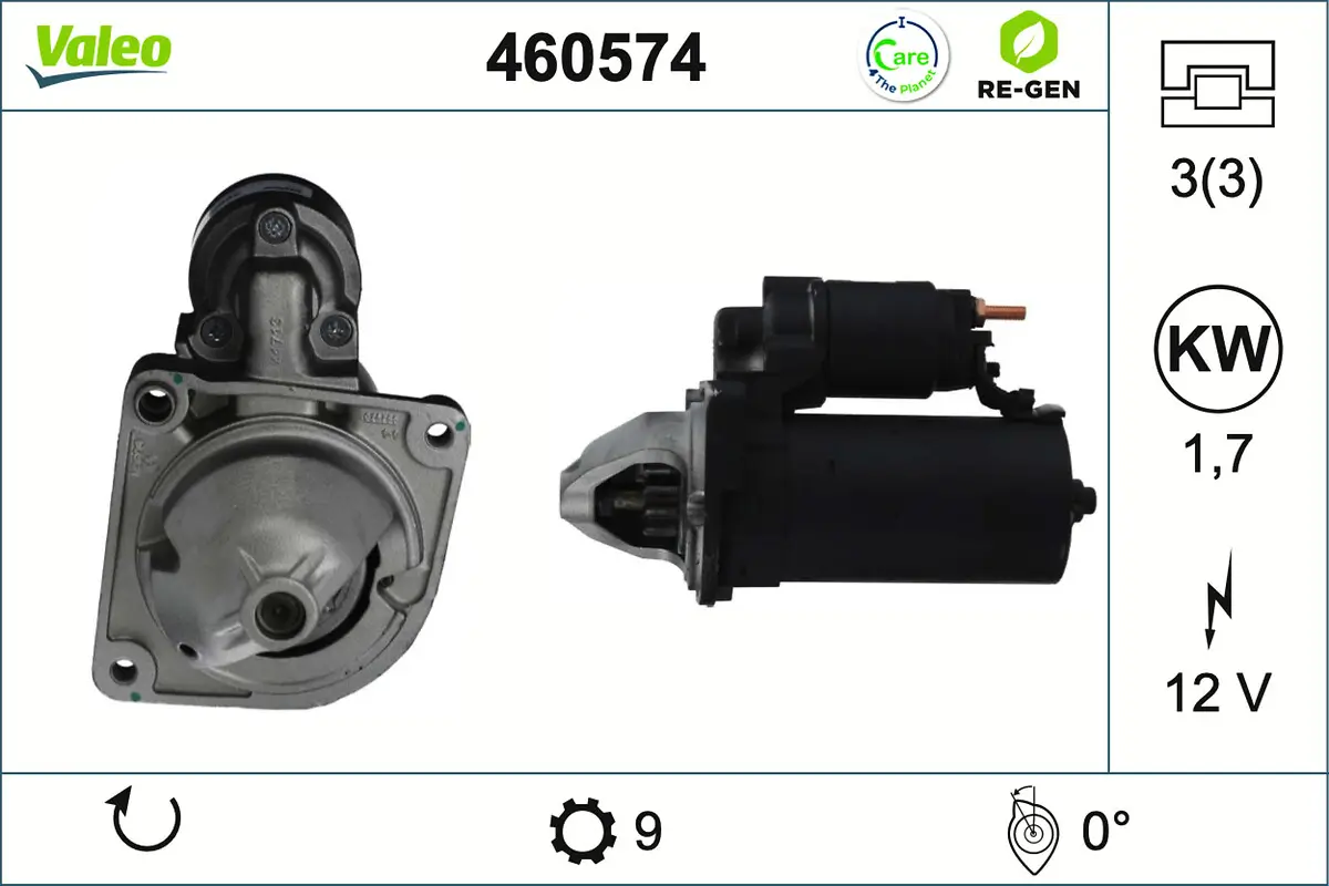 Starter 12 V 1,7 kW VALEO 460574