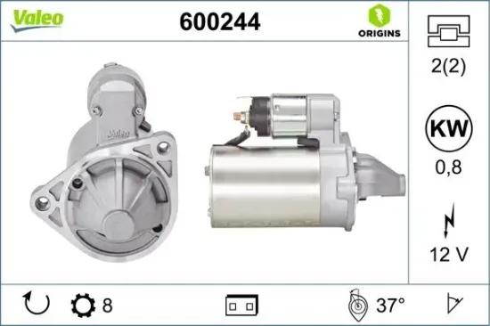 Starter 12 V 0,8 kW VALEO 600244 Bild Starter 12 V 0,8 kW VALEO 600244