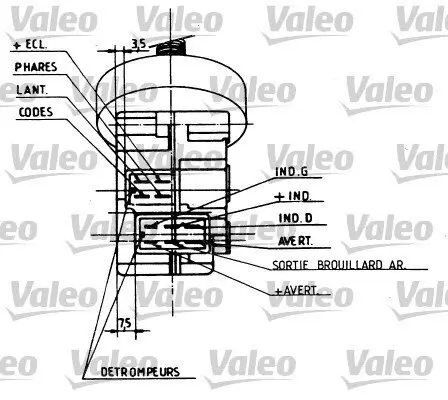 Lenkstockschalter VALEO 251212 Bild Lenkstockschalter VALEO 251212