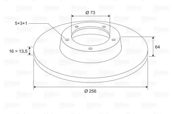Bremsscheibe Vorderachse VALEO 186206 Bild Bremsscheibe Vorderachse VALEO 186206