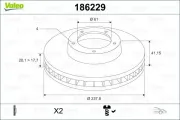 Bremsscheibe Vorderachse VALEO 186229