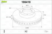 Bremsscheibe Vorderachse VALEO 186418