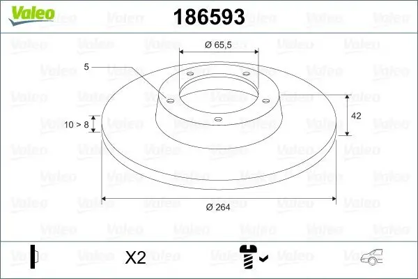 Bremsscheibe VALEO 186593