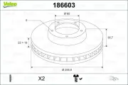 Bremsscheibe VALEO 186603