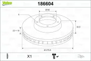 Bremsscheibe VALEO 186604