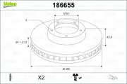 Bremsscheibe VALEO 186655