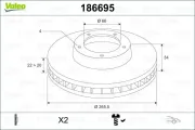 Bremsscheibe VALEO 186695