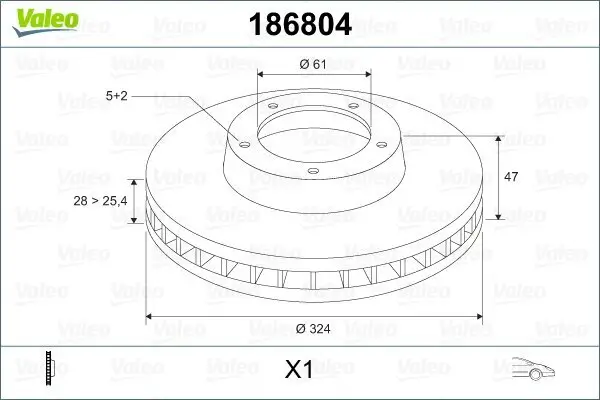 Bremsscheibe VALEO 186804