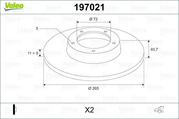 Bremsscheibe Hinterachse VALEO 197021