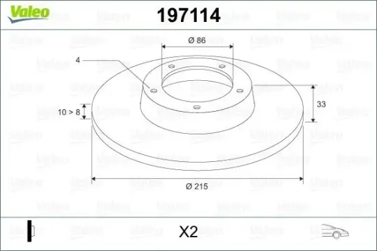 Bremsscheibe Vorderachse VALEO 197114 Bild Bremsscheibe Vorderachse VALEO 197114