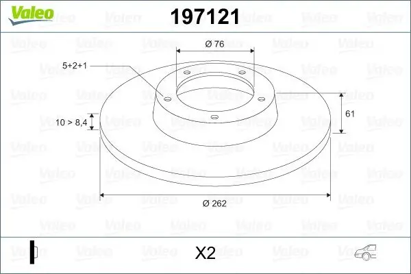 Bremsscheibe VALEO 197121 Bild Bremsscheibe VALEO 197121