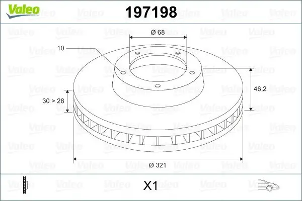 Bremsscheibe VALEO 197198